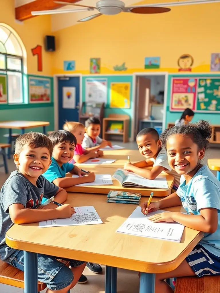 A photograph capturing a group of children joyfully participating in an arts and crafts session at the CLSH community center, showcasing their creativity and engagement.